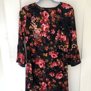 Vintage velvet floral dress